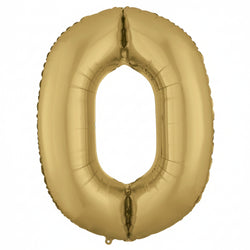 White Gold Number 0 Supershape Foil Balloon 66x88cm Party Decoration