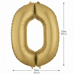 White Gold Number 0 Supershape Foil Balloon 66x88cm Party Decoration