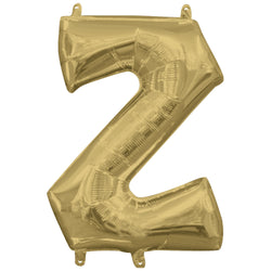 White Gold Letter Z Supershape Foil Balloon 63x83cm Party Decoration