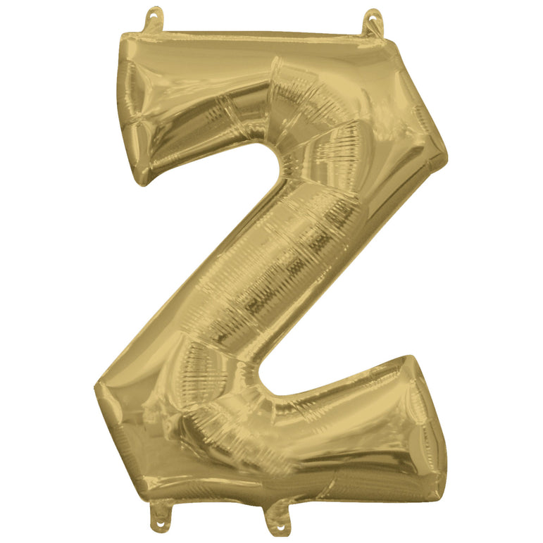 White Gold Letter Z Supershape Foil Balloon 63x83cm Party Decoration
