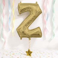 White Gold Letter Z Supershape Foil Balloon 63x83cm Party Decoration