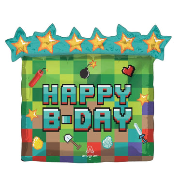 Pixel Party SuperShape Foil Balloon 63x58cm