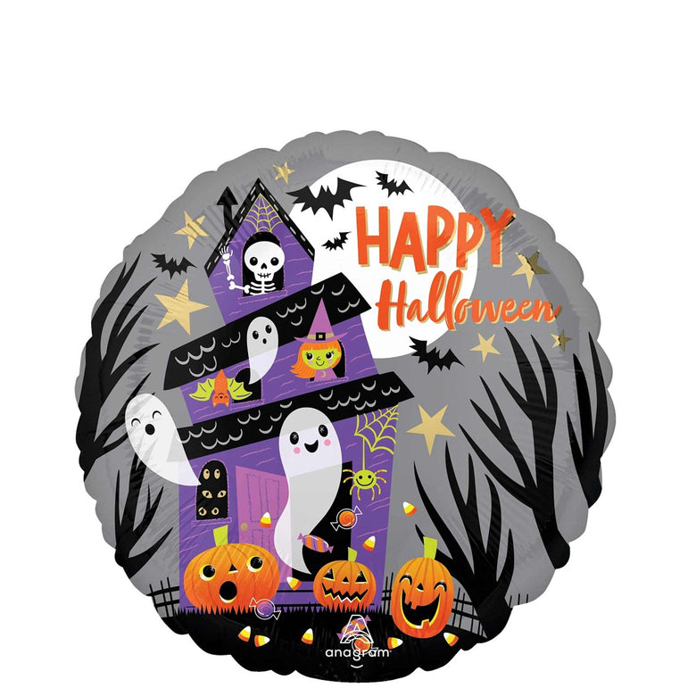 Happy Halloween Haunted House Foil Balloon 45cm