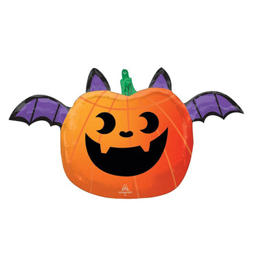 Fun & Spooky Pumpkin Bat Standard Shape Balloon 66x38cm