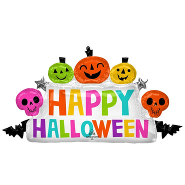 Colorful & Creepy Halloween Marquee SuperShape Balloon 99x53cm