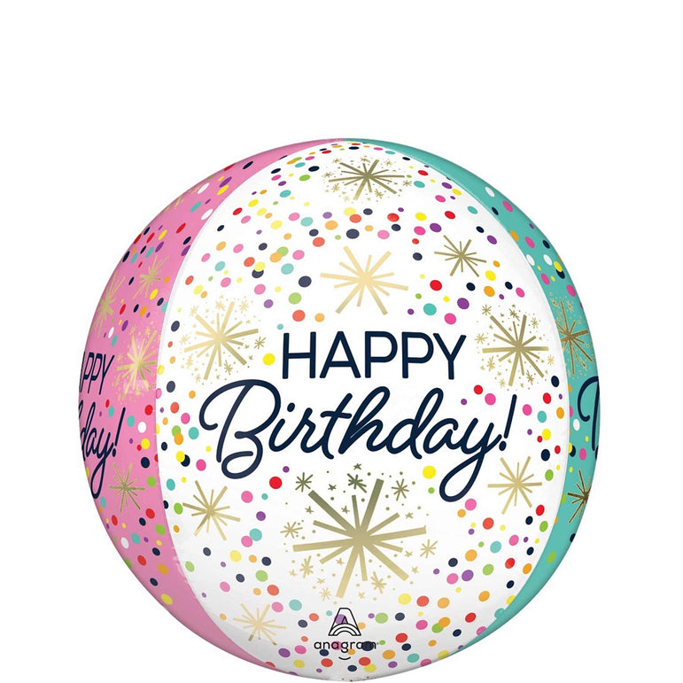 Confetti Sprinkle Birthday Orbz Balloon 38x40cm