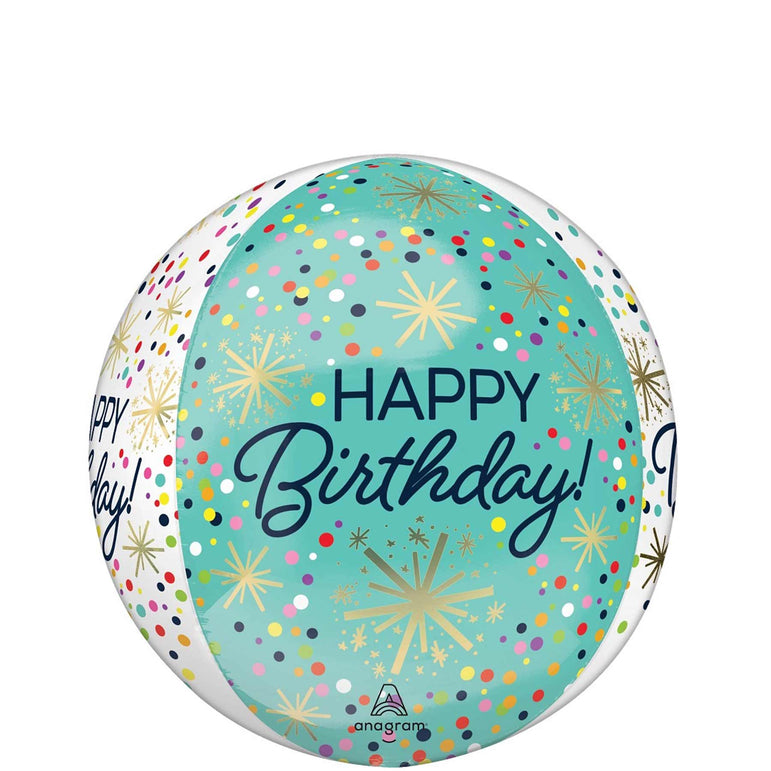 Confetti Sprinkle Birthday Orbz Balloon 38x40cm