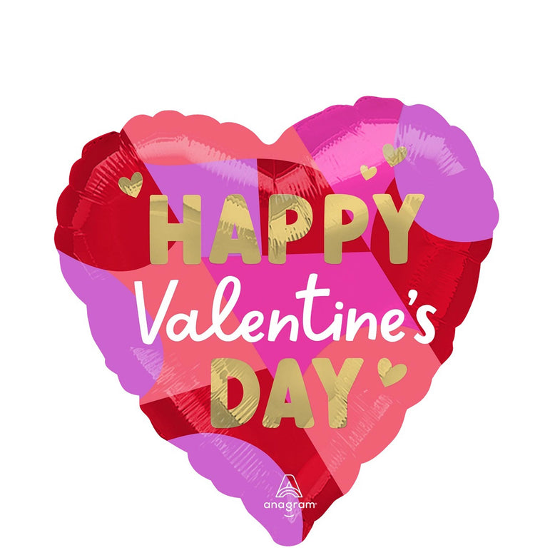 Happy Valentine's Day Blocking Brigths Foil Balloon 45cm