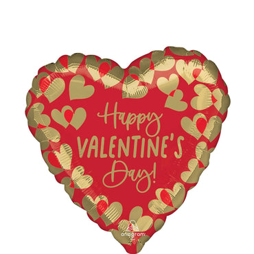 Golden Happy Valentine's Day Foil Balloon 45cm