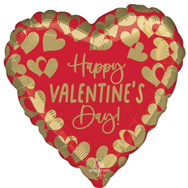 Golden Happy Valentine's Day Jumbo Heart Foil Balloon