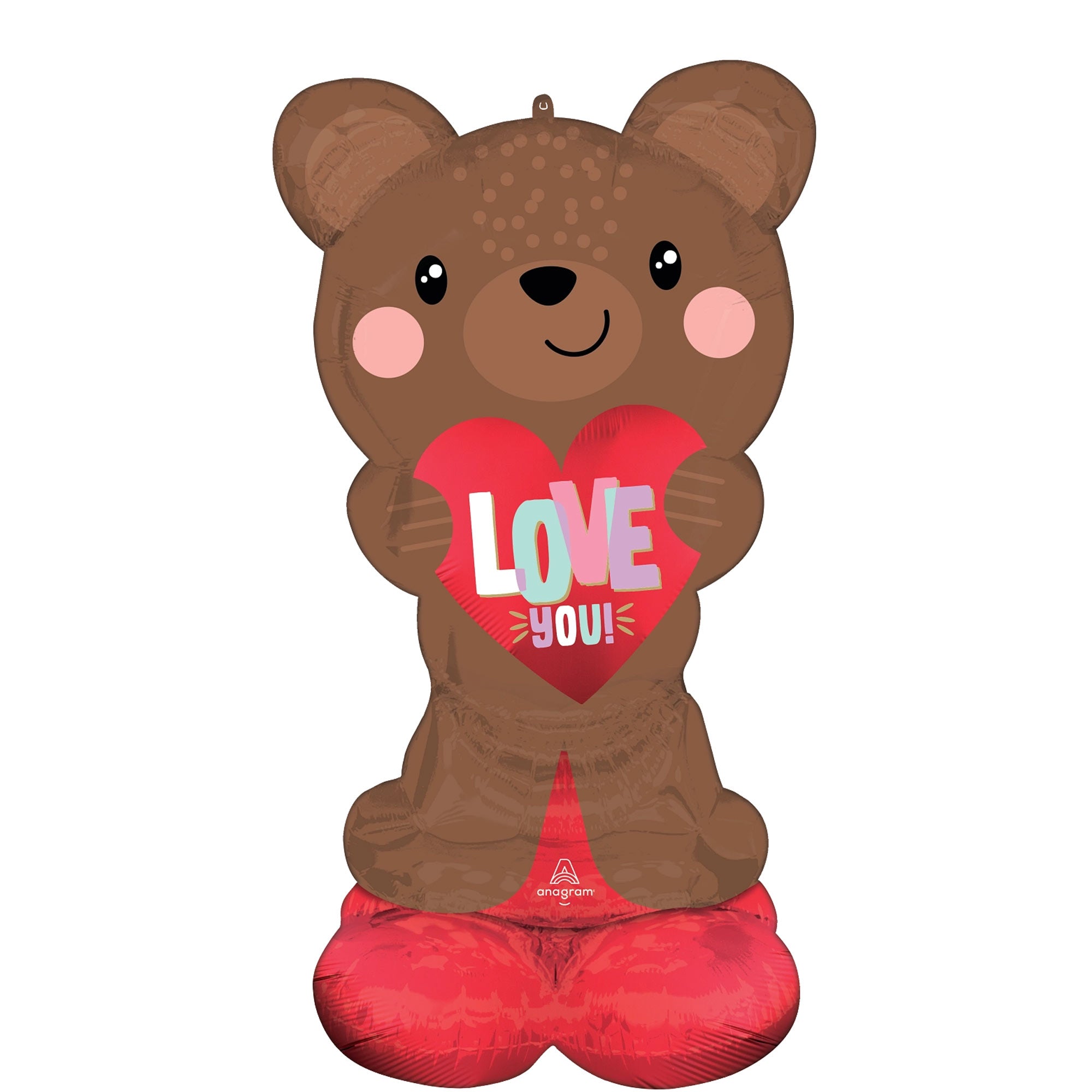 Large Brown Love Bear Airloonz Foil Balloon 49in