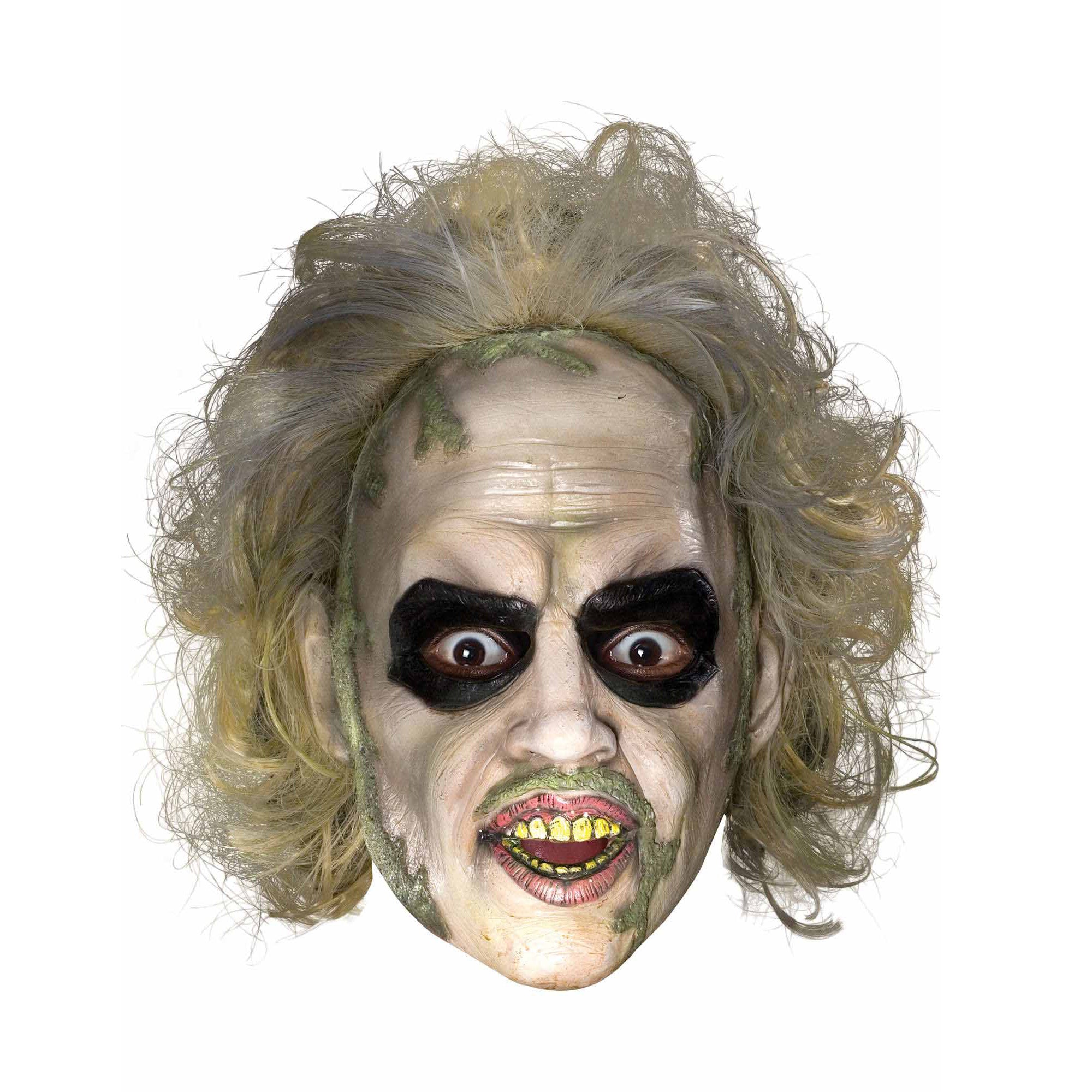 Adult Beetlejuice 3/4 Vinyl Mask with Hair