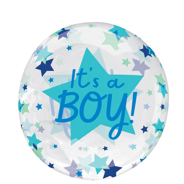 Clear It's A Boy Stars Foil Balloon