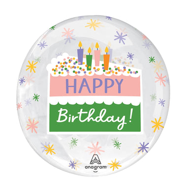 Clearz Happy Birthday Cake Slice Orbz Balloon