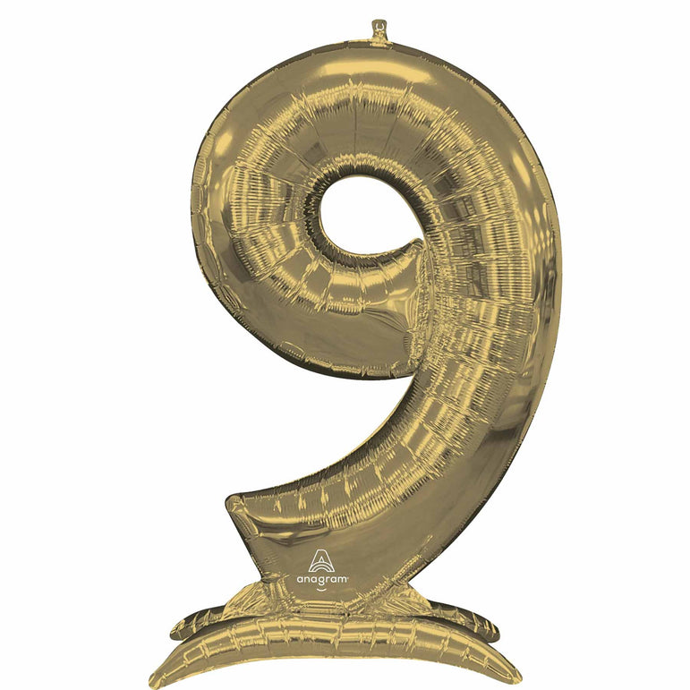 White Gold Stand-Up Number Foil Balloon