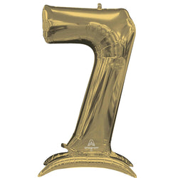 White Gold Stand-Up Number Foil Balloon