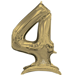 White Gold Stand-Up Number Foil Balloon