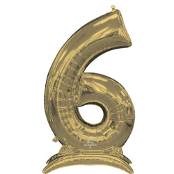 White Gold Stand-Up Number Foil Balloon