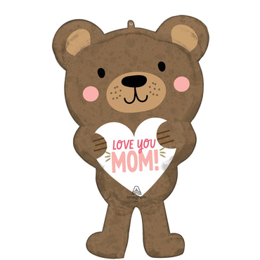 Love You Mom Bear Supershape Foil Balloon