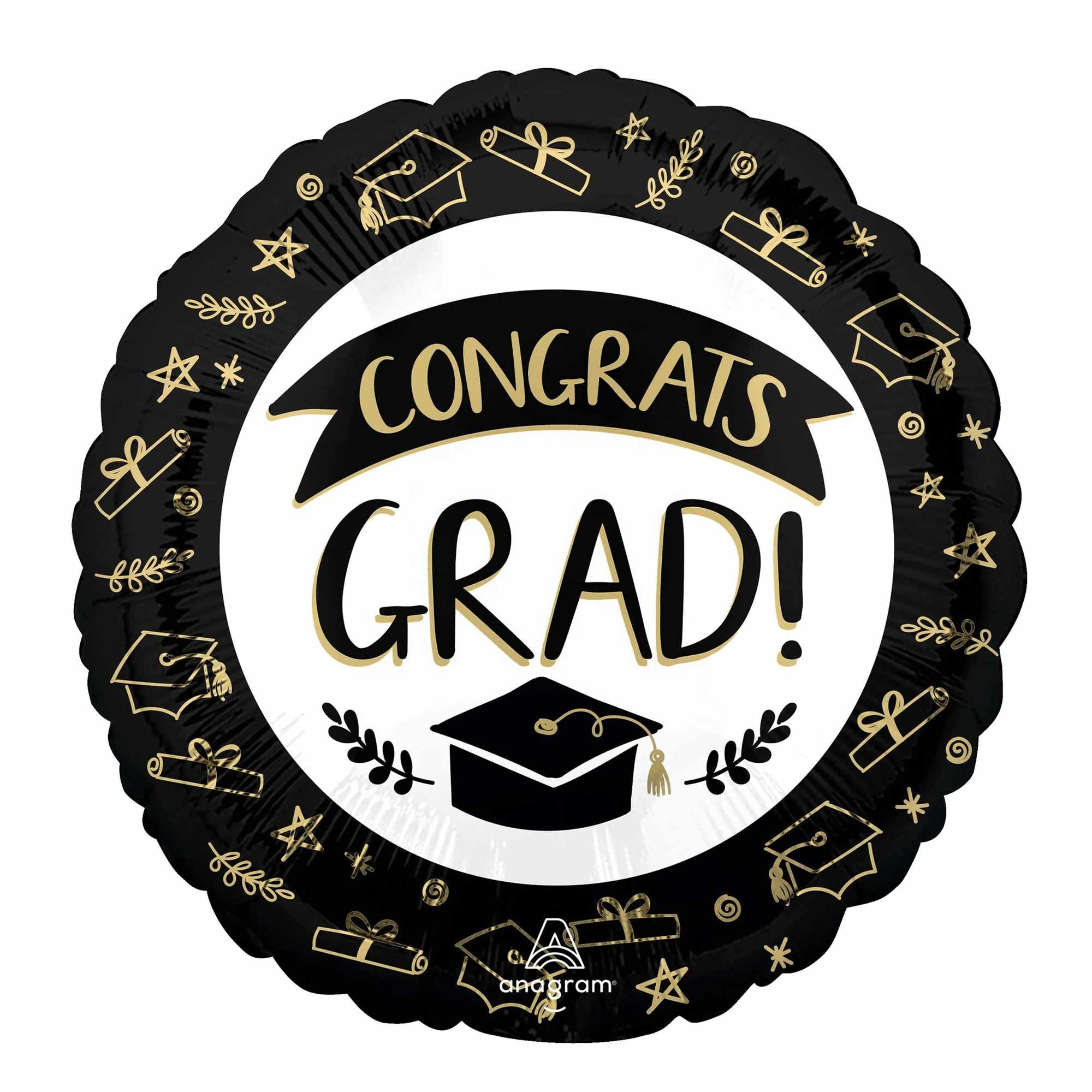 Sketched Congrast Grad Foil Balloon 18in