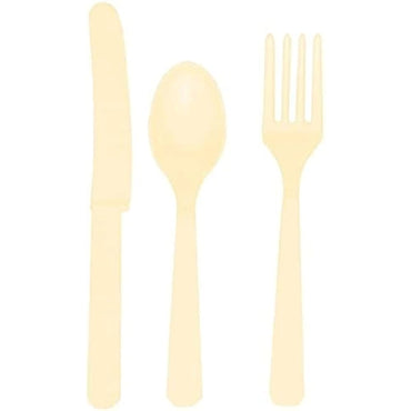 Vanilla Crème Plastic Assorted Cutlery