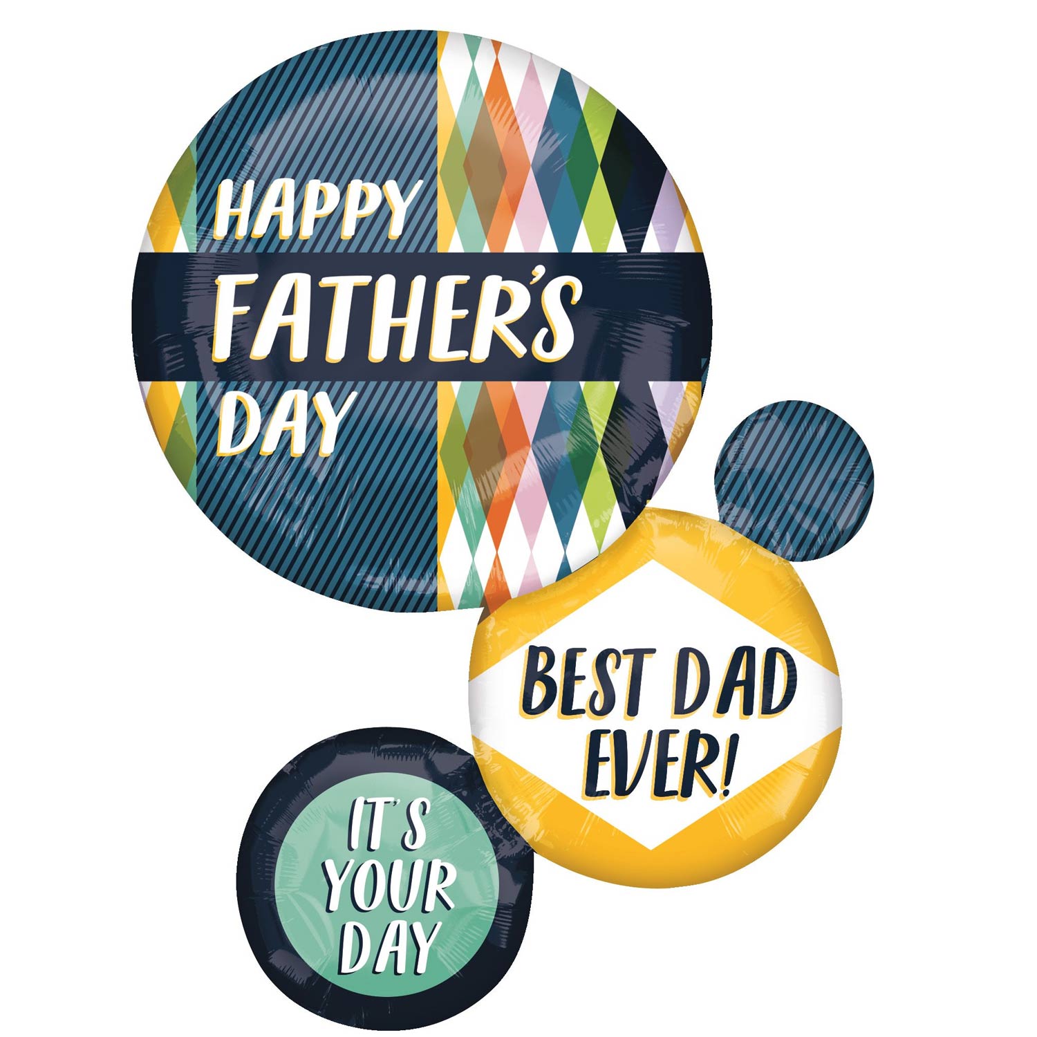 Happy Fathers Day Retro Renew Supershape Foil Balloon