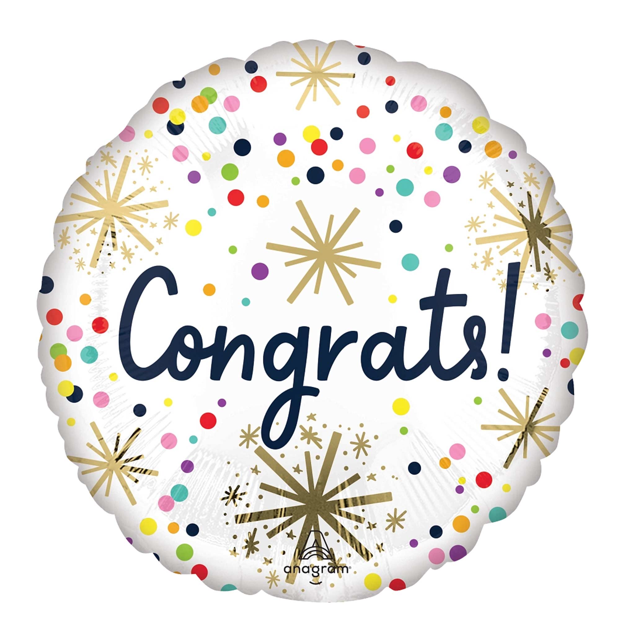 Congrats Confetti Sprinkle Foil Balloon 18in
