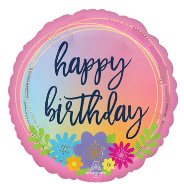 Happy Birthday Bouquet Flower Foil Balloon 18in