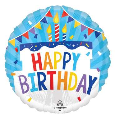 Happy Birthday Tiered Cake Foil Balloon 18in