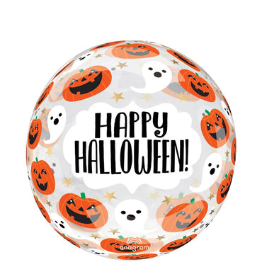 Fun & Spooky Pumpkins & Ghosts Printed Clearz Foil Balloon