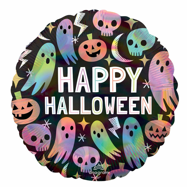 Iridescent Pastel Halloween Foil Balloon 18in