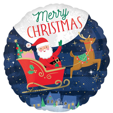 Starry Night Merry Christmas Foil Balloon 18in