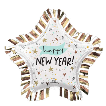 Noon Year Star Fringe Border Supershape Balloon