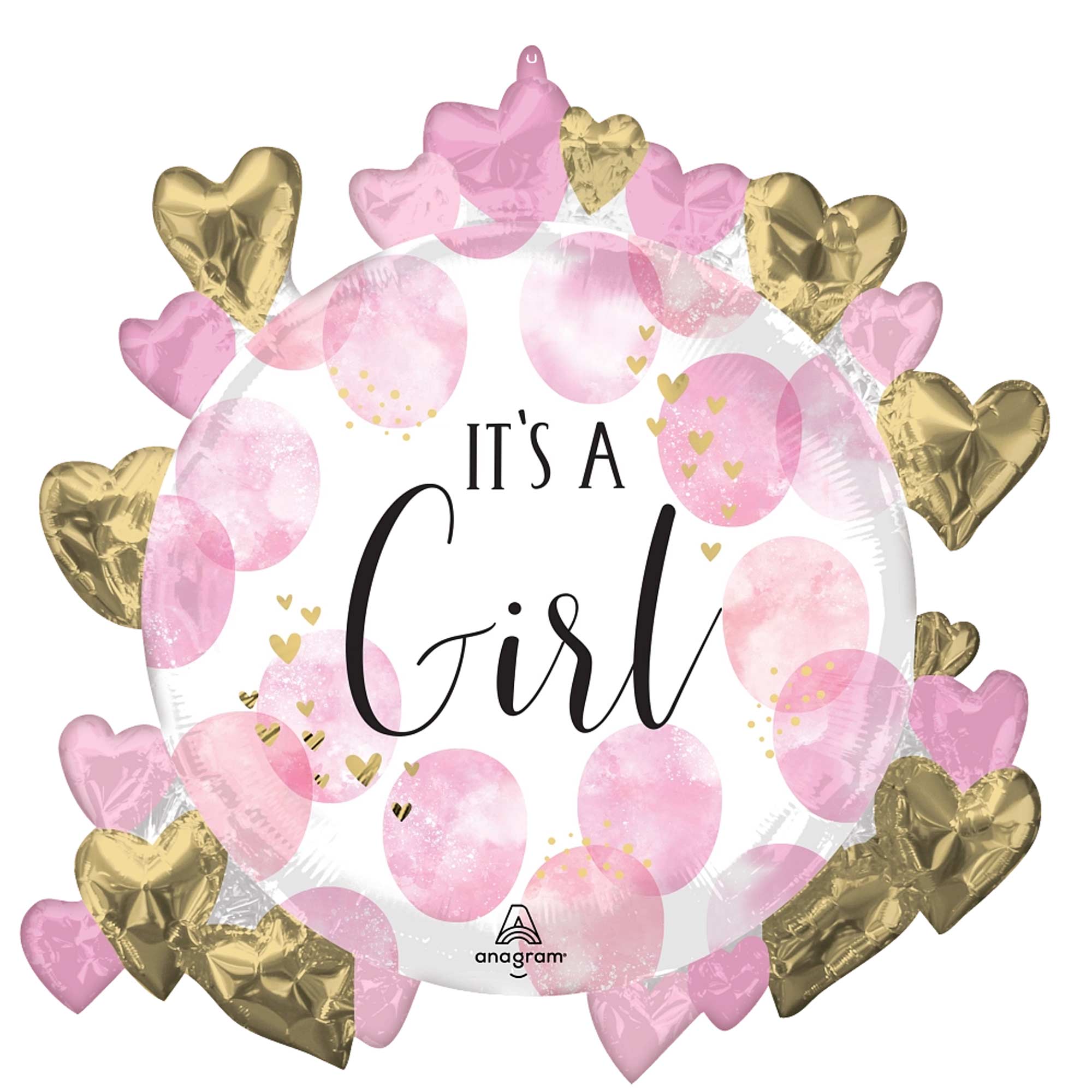 Baby Girl Pink Watercolor Supershape Foil Balloons