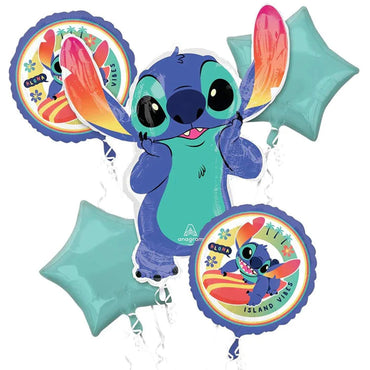 Disney Lilo & Stitch Foil Balloon Bouquet 5pcs