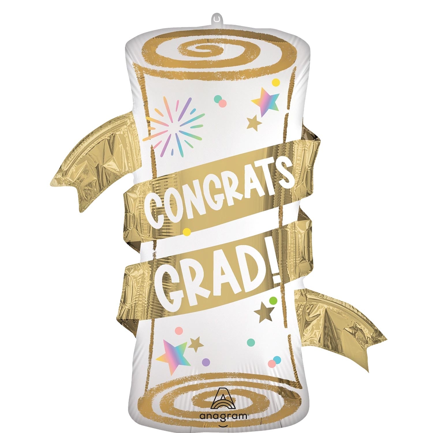 Satin Pastel Grad Party Diploma Supershape Foil Balloon