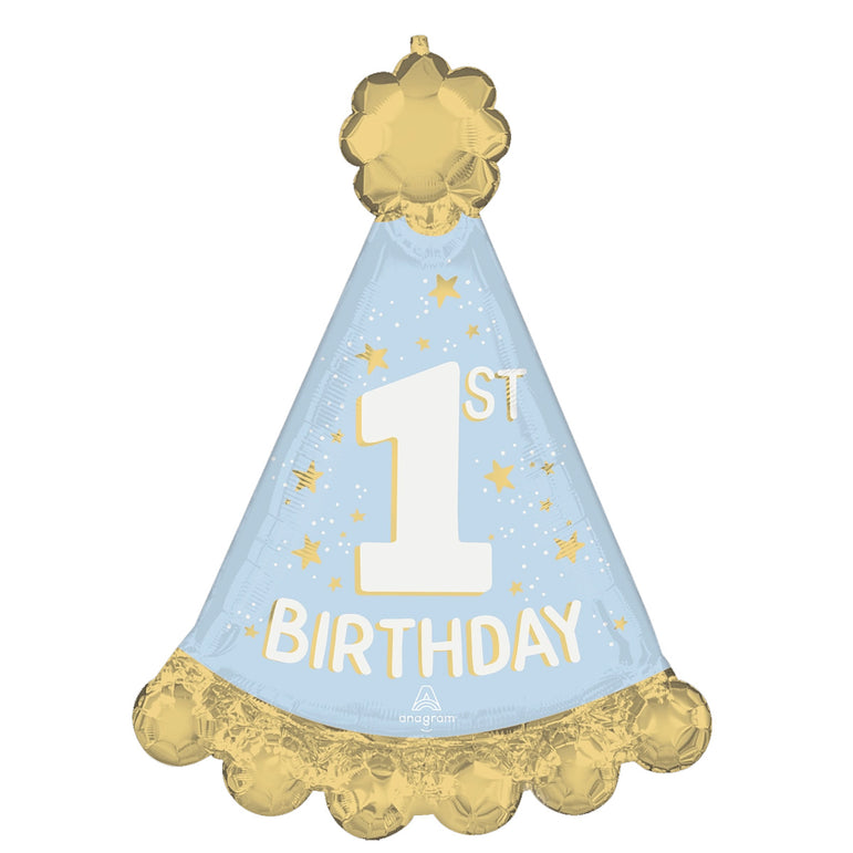 Blue 1st Birthday Littler Mister One-derdul Supershape Balloon