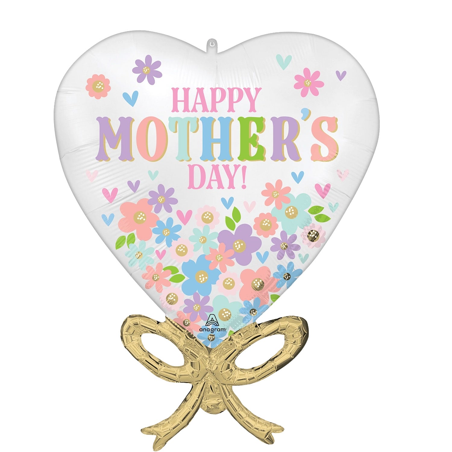 Happy Mothers Day Daisy Chain Bow Multi Supershape Foil Balloon