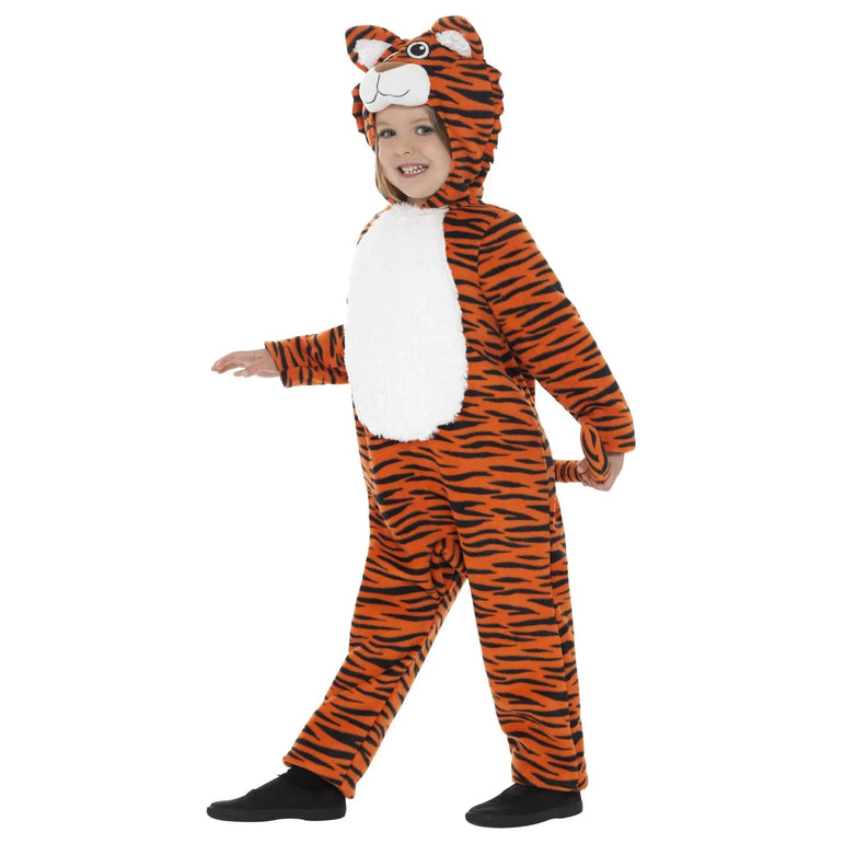 Child Tiger Animal All-in-One Orange & Black Costume