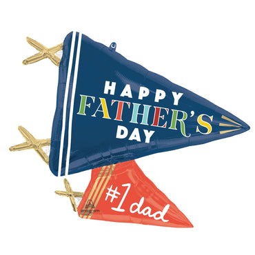 Happy Father's Day Varsity Pennants Banner Superhape Foil Balloon