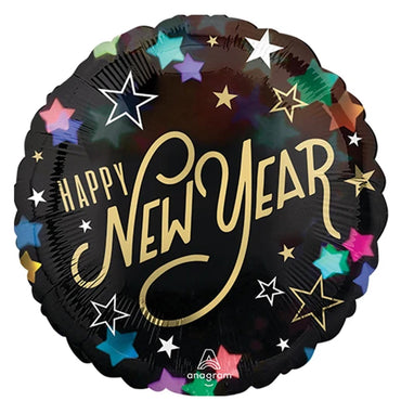 Happy New Year Star Light Foil Balloon 18in