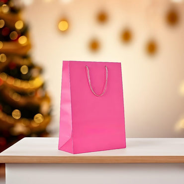 Bright Pink Medium Glossy Bag