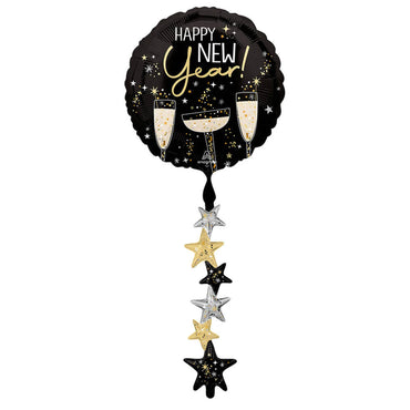 Bubbly Happy New Year Airwalker Foil Balloon