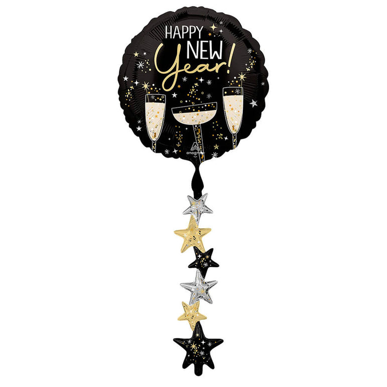 Bubbly Happy New Year Airwalker Foil Balloon