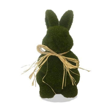 Moss Bunny Flocked Foam with Raffia