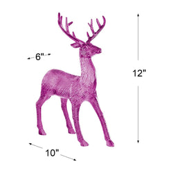 Pink Reindeer Eletroplated Figurine Decoration 12x10x6in