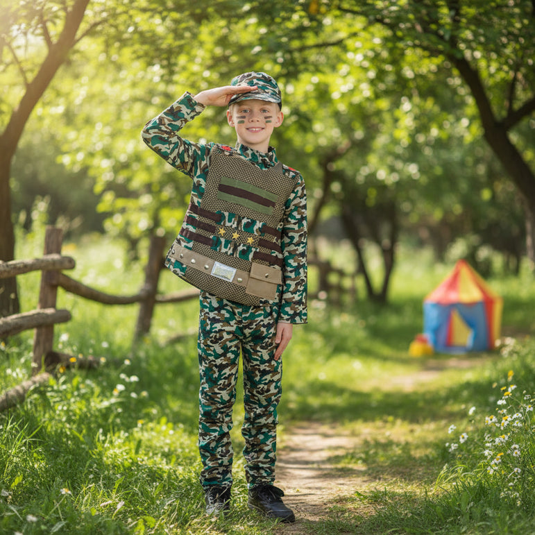 Child Camouflage Military Boy Career Costume