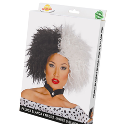 Adult White and Black Wig