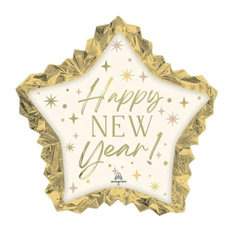 New Year Star Soiree Large Shape Satin Foil Balloon