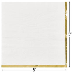 Frosty White with Hot Stamped Beverage Napkin 16count